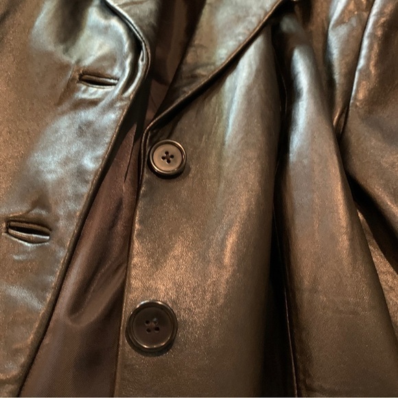 Genuine Lambskin leather black long jacket by Preston & York Womens Sz L - Picture 13 of 14